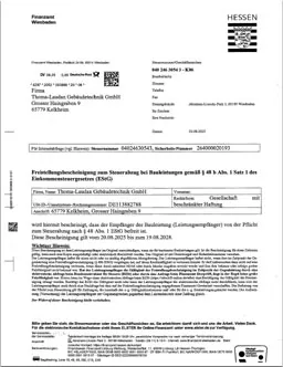 Download PDF-Datei: Freistellungsbescheinigung